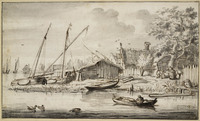 Q 027
<br/>
Dorp aan het water
<br/>
<em>Everdingen, Allaert van (1621-1675)</em>
